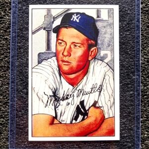 1952 Mickey Mantle Autograph Baseball Rookie Card Mint Condition